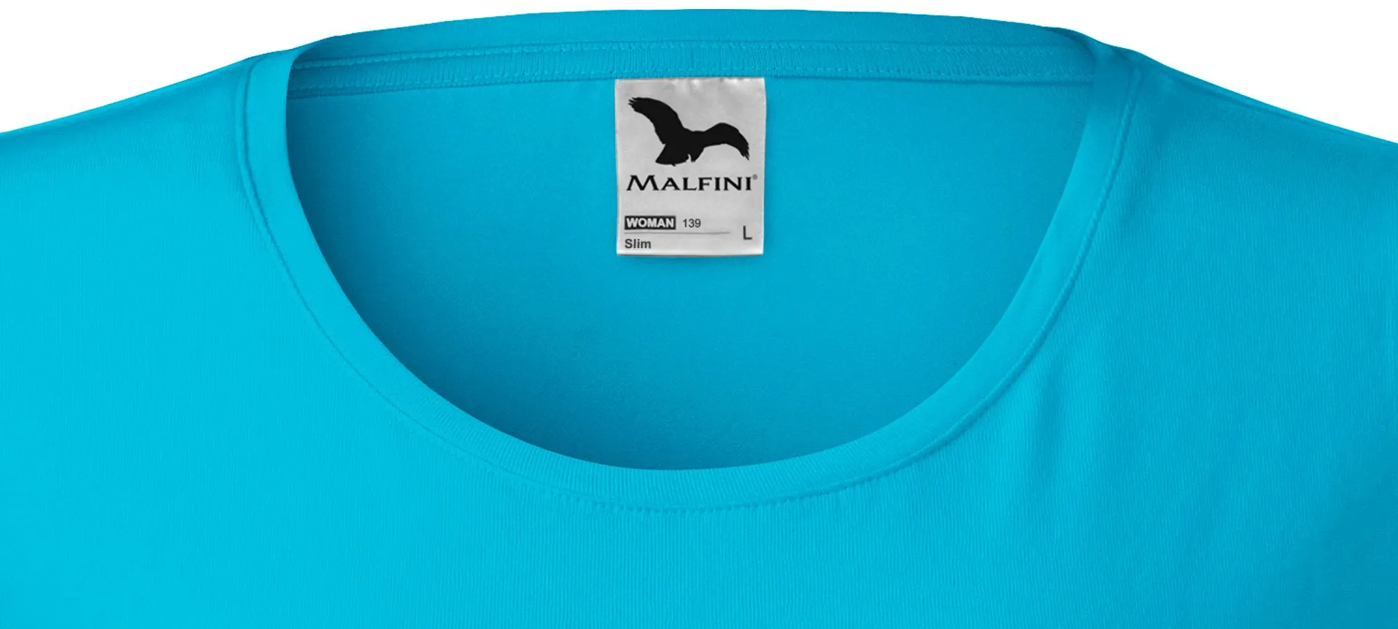 Eng anliegendes Damen-T-Shirt mit langen Ärmeln - Tiefer Rundhalsausschnitt