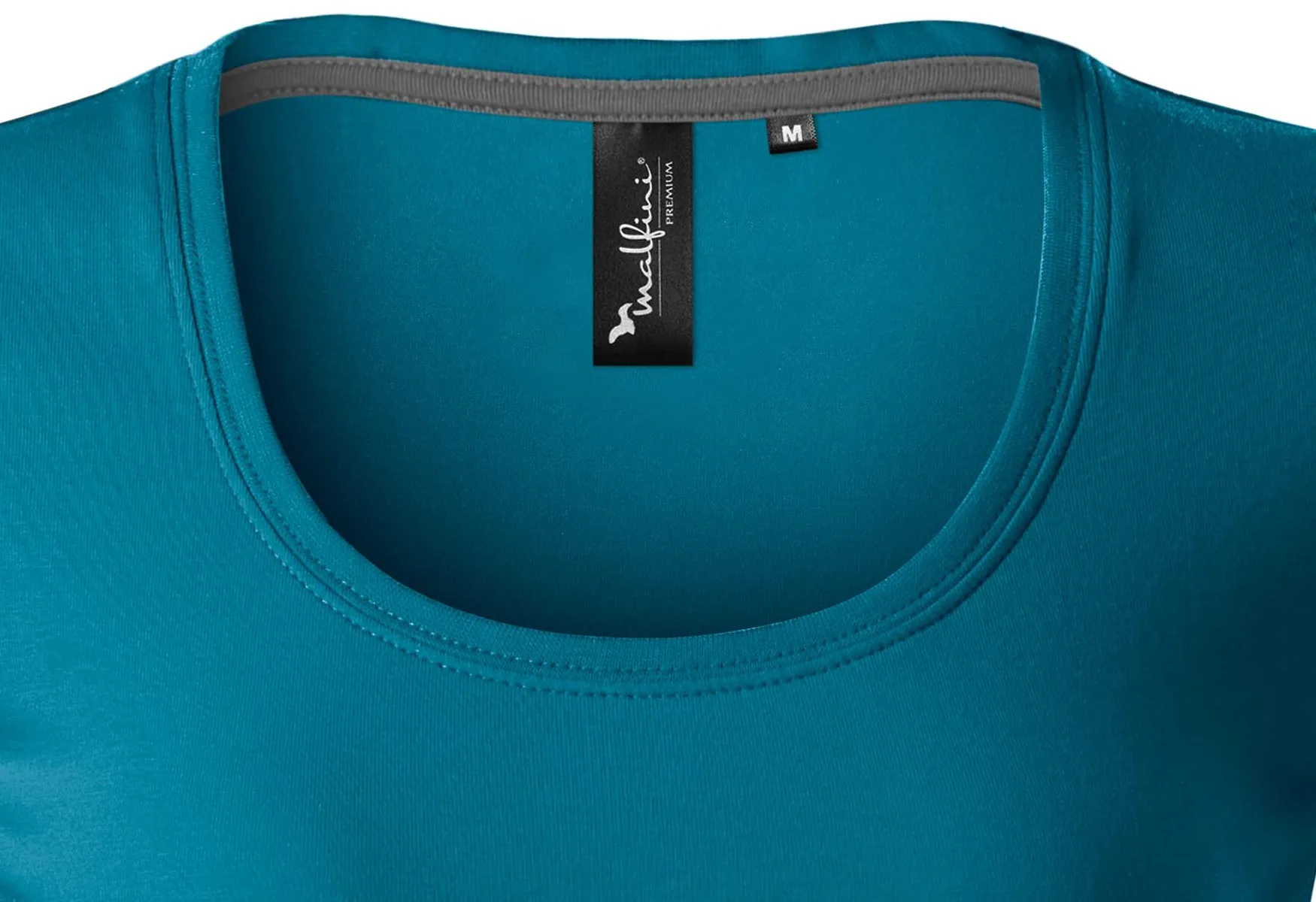 Damen T-Shirt mit Ziernähten - Tiefer Rundhalsausschnitt