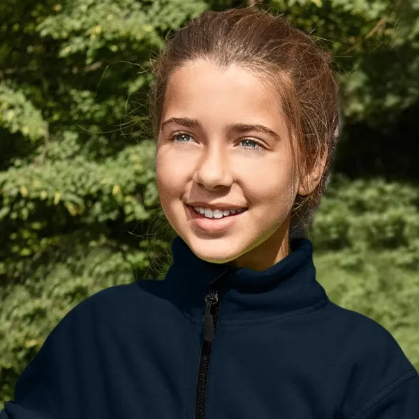 Fleece-Kontrastjacke für Kinder - Hochgestellter Kragen zum Schutz vor Kälte im Nacken