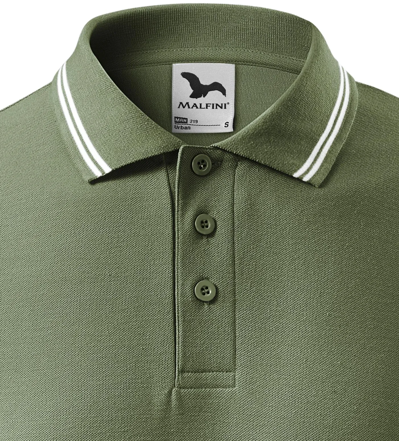 Kontrastiertes Poloshirt für Herren - 3-Knopf-Verschluss
