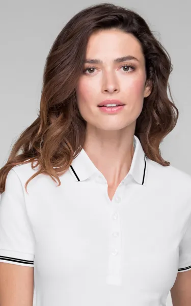 Damen Poloshirt mit kurzen Ärmeln - 5-Knopf-Verschluss