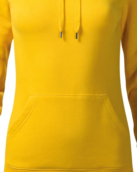 Damen Sweatshirt mit Kapuze ohne Reißverschluss - Taillierter Schnitt mit Seitennähten