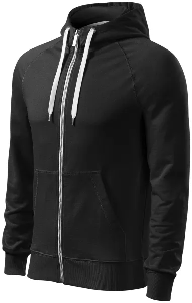 Kontrastiertes Herren-Sweatshirt mit Kapuze - Herren-Kapuzenpullover mit Reißverschluss