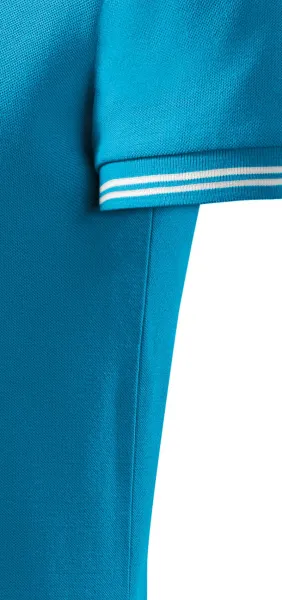 Kontrastiertes Poloshirt für Herren - Schnitt mit Seitennähten