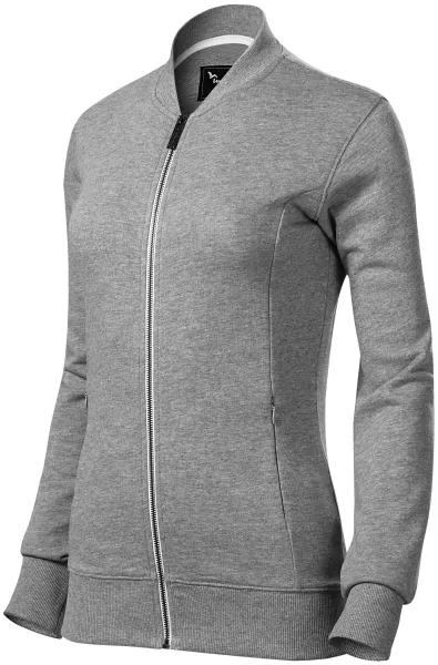 Damen Sweatshirt mit versteckten Taschen - Damen-Sweatshirt mit Reißverschluss, ohne Kapuze