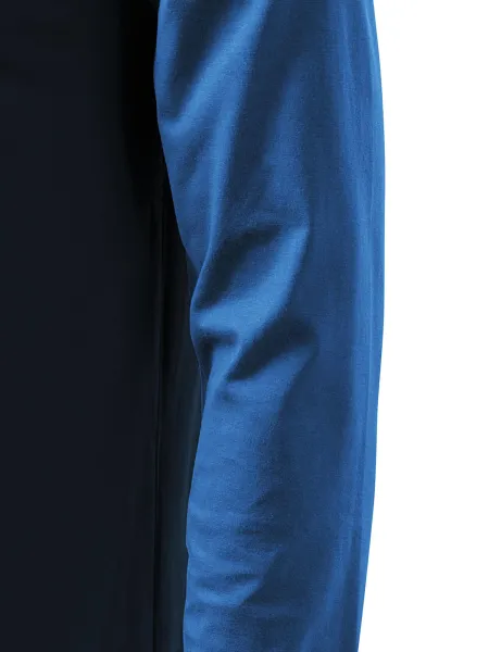 Herren Kontrast T-Shirt mit langen Ärmeln - Schnitt mit Seitennähten