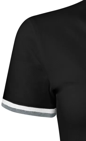 Damenkleid mit Kragen - Kurzärmelig mit kontrastierenden Streifen