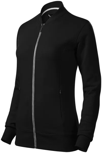 Damen Sweatshirt mit versteckten Taschen - Damen-Sweatshirt mit Reißverschluss, ohne Kapuze