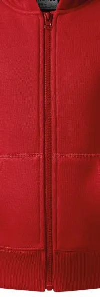 Kinder Sweatshirt mit Kapuze - Reißverschluss in der Farbe des Sweatshirts