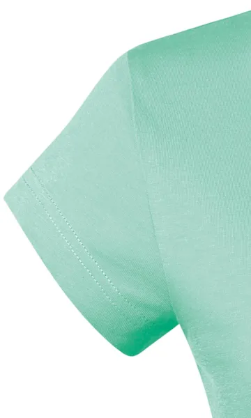 Slim Fit Damen T-Shirt mit V-Ausschnitt - Sehr kurze Ärmel