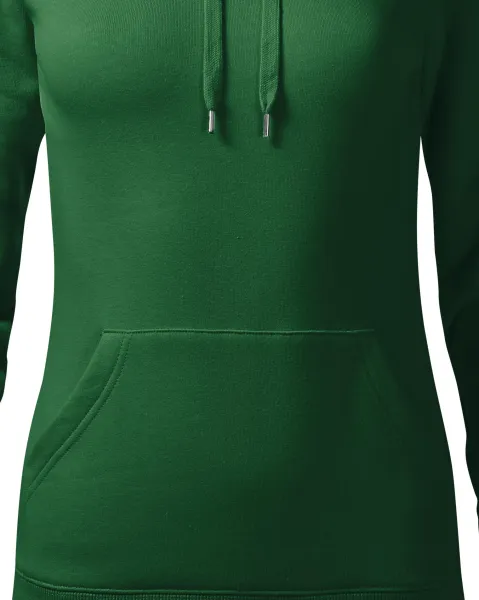Damen Sweatshirt mit Kapuze ohne Reißverschluss - Taillierter Schnitt mit Seitennähten
