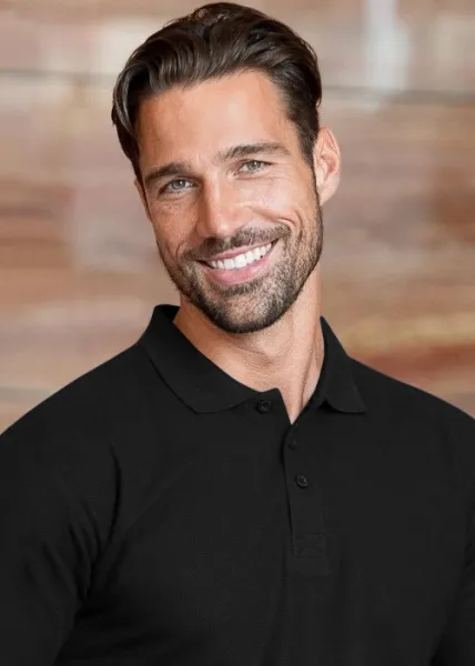 Gröberes Poloshirt für Herren - 3-Knopf-Verschluss