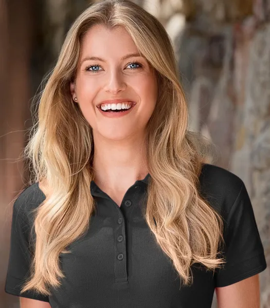 Damen elegantes Poloshirt - 5-Knopf-Verschluss