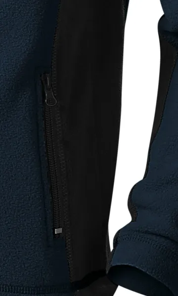 Fleece-Kontrastjacke für Kinder - Praktische Taschen mit Reißverschluss