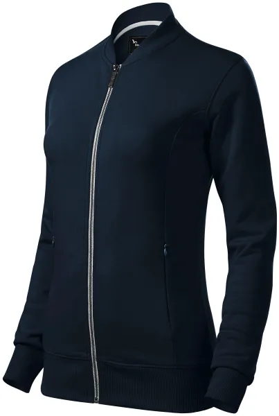 Damen Sweatshirt mit versteckten Taschen - Damen-Sweatshirt mit Reißverschluss, ohne Kapuze