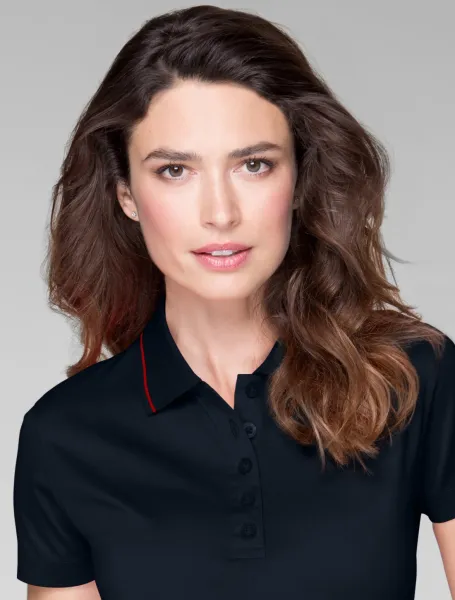 Damen elegantes mercerisiertes Poloshirt - 5-Knopf-Verschluss