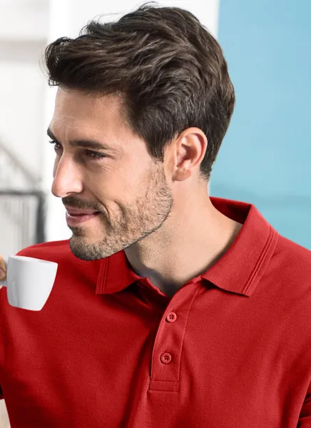 Grobes Poloshirt für Herren mit langen Ärmeln - 3-Knopf-Verschluss