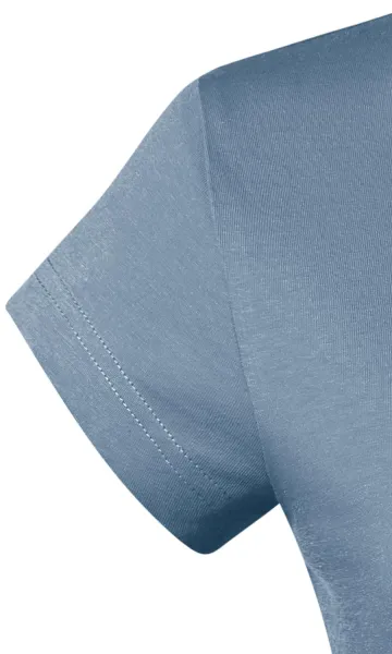 Slim Fit Damen T-Shirt mit V-Ausschnitt - Sehr kurze Ärmel