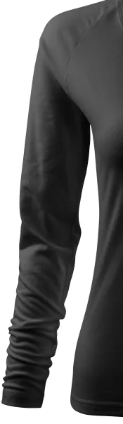 Eng anliegendes T-Shirt für Damen, V-Ausschnitt - Lange Raglan-Ärmel