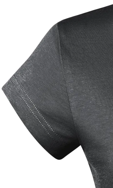 Slim Fit Damen T-Shirt mit V-Ausschnitt - Sehr kurze Ärmel