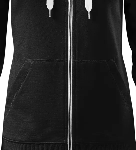 Kontrastfarbenes Damen-Sweatshirt mit Kapuze - Taillierter Schnitt mit Seitennähten