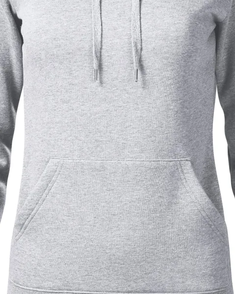 Damen Sweatshirt mit Kapuze ohne Reißverschluss - Taillierter Schnitt mit Seitennähten
