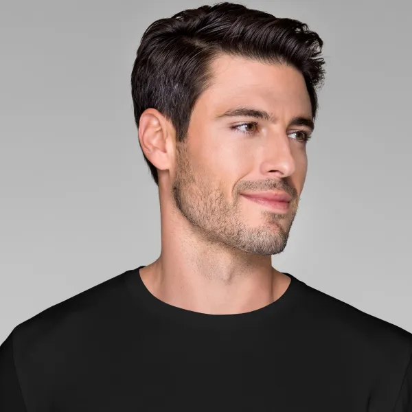 Eng anliegendes Herren T-Shirt mit langen Ärmeln - Klassischer Rundhalsausschnitt