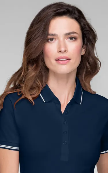 Damen Poloshirt mit kurzen Ärmeln - 5-Knopf-Verschluss