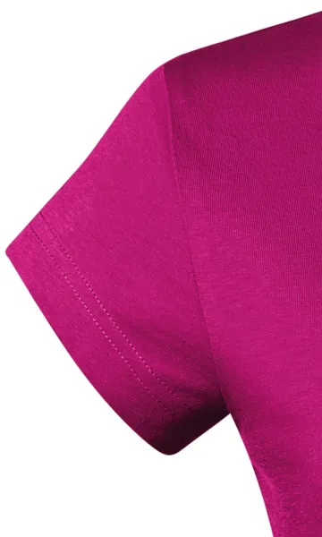 Slim Fit Damen T-Shirt mit V-Ausschnitt - Sehr kurze Ärmel