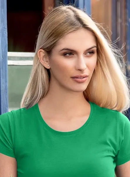 Damen T-Shirt mit sehr kurzen Ärmeln - Klassischer Rundhalsausschnitt