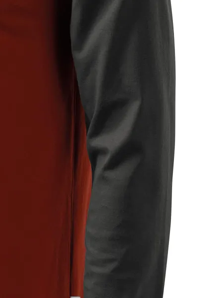 Herren Kontrast T-Shirt mit langen Ärmeln - Schnitt mit Seitennähten