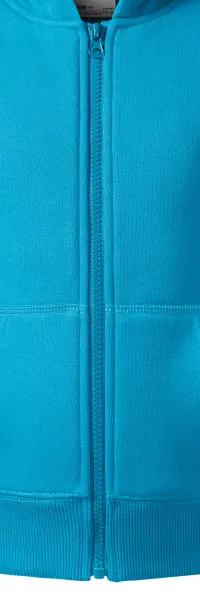 Kinder Sweatshirt mit Kapuze - Reißverschluss in der Farbe des Sweatshirts