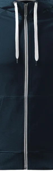 Kontrastiertes Herren-Sweatshirt mit Kapuze - Weißer, kontrastierender Reißverschluss