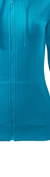 Damen Hoodie mit Kapuze - Reißverschluss in der Farbe des Sweatshirts