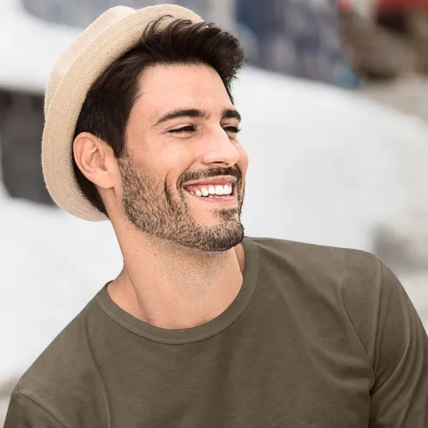 Langärmliges T-Shirt für Männer - Klassischer Rundhalsausschnitt