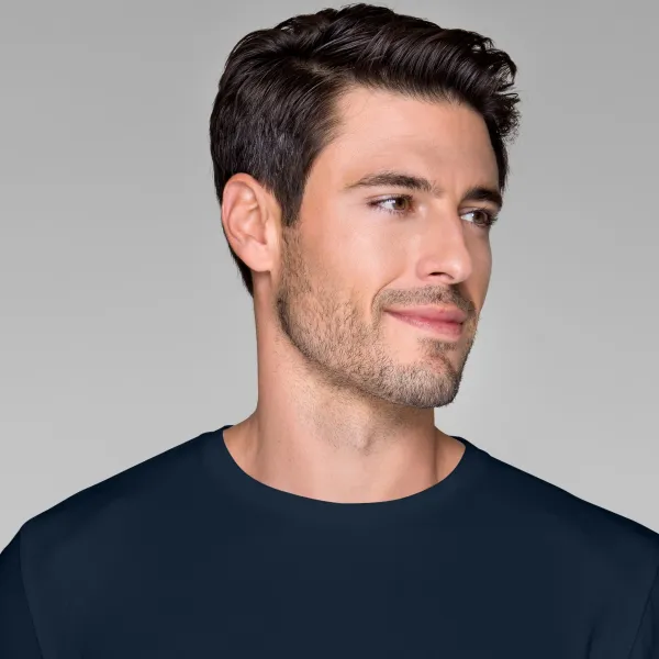 Eng anliegendes Herren T-Shirt mit langen Ärmeln - Klassischer Rundhalsausschnitt