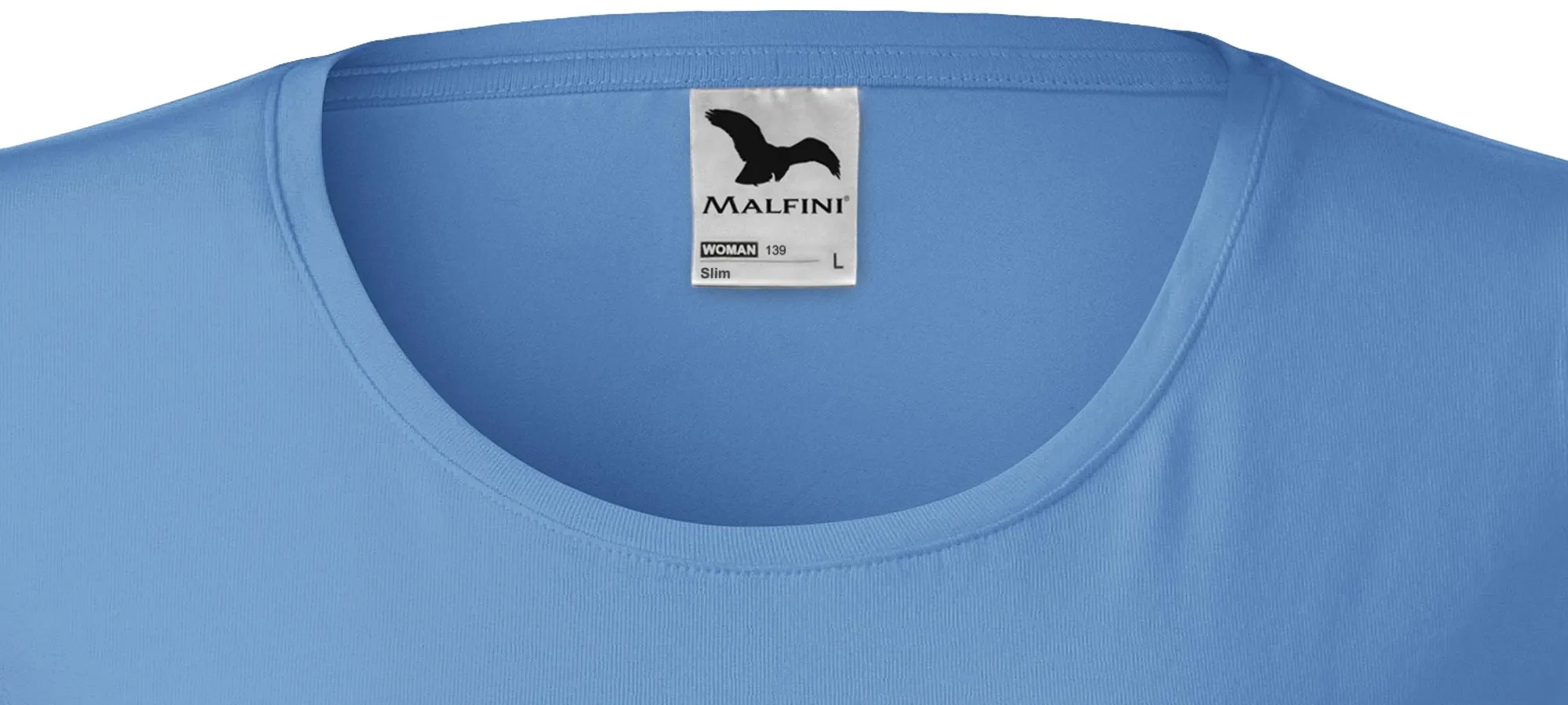 Eng anliegendes Damen-T-Shirt mit langen Ärmeln - Tiefer Rundhalsausschnitt